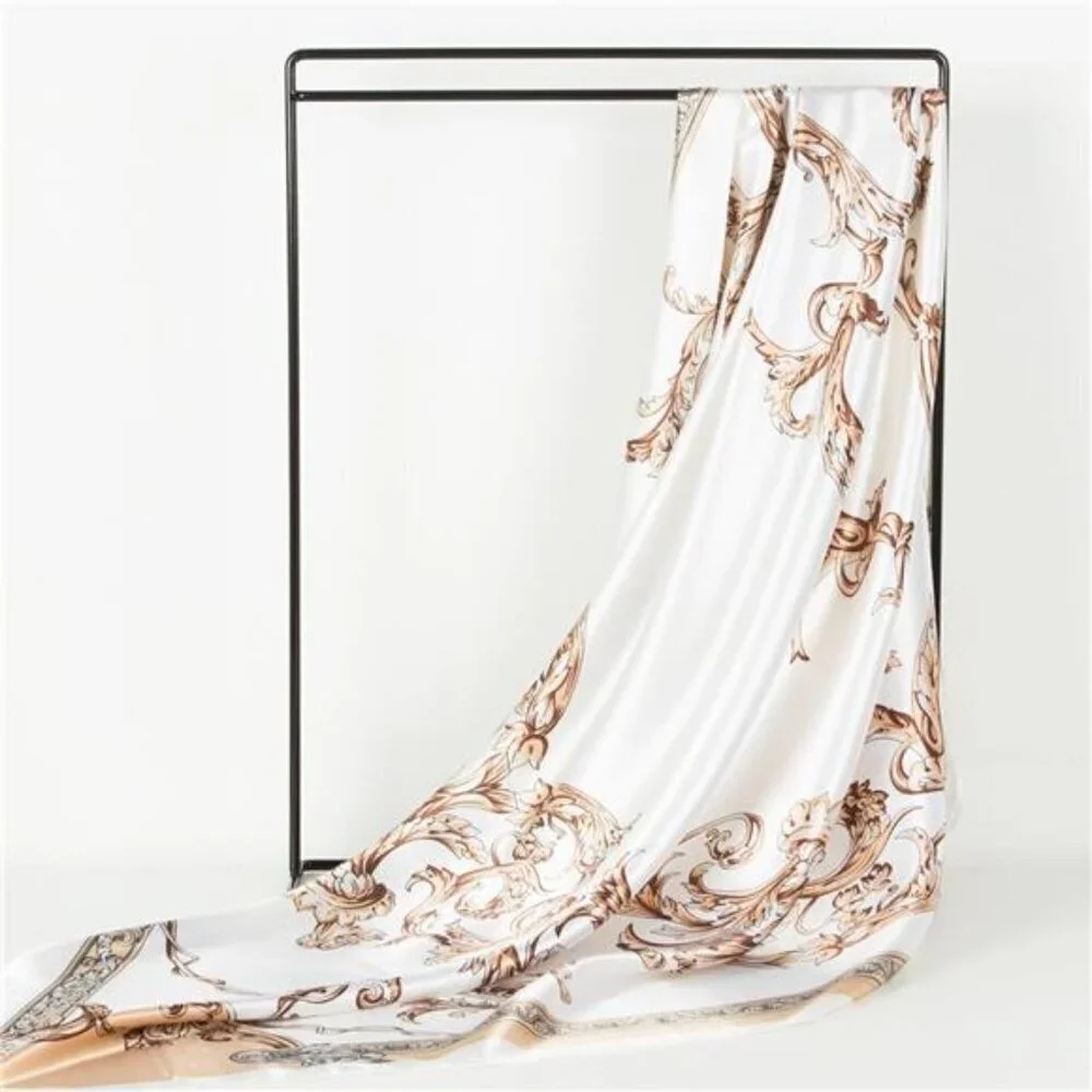 Head Scarf for Women Like Silk Scarf Hair Scarf Printed Square Scarf